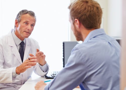 Doctor giving a cholecystectomy consultation